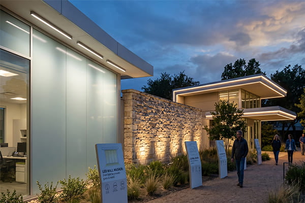 A collection of different outdoor linear LED fixtures